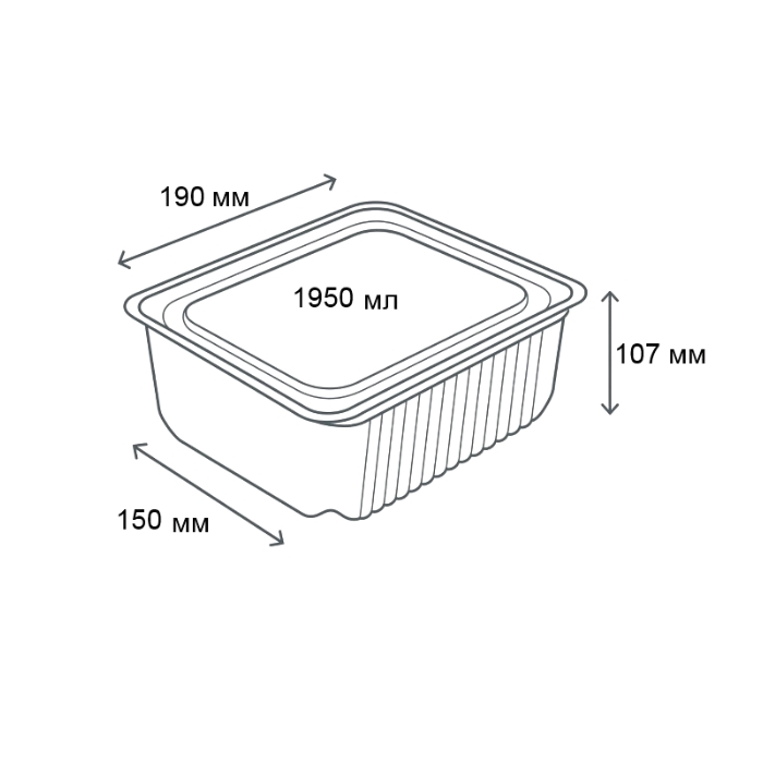 Контейнер для ягід та фруктів 1950 мл