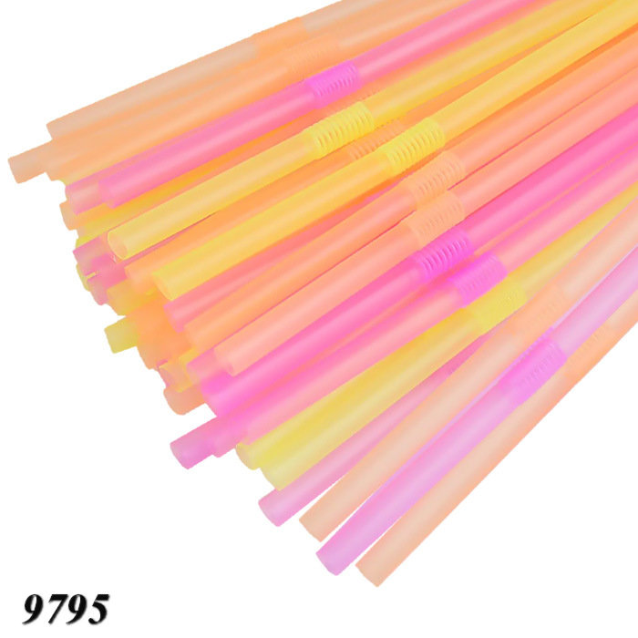Соломка з вигином d4.8 210 мм 200 шт кольорова Соломка з вигином d4.8 210 мм 200 шт кольорова