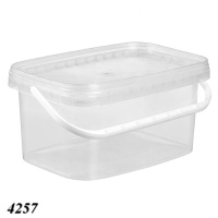 Відро харчове прямокутне з кришкою 3 л Прозоре (4257)
