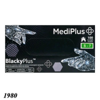 Рукавички нітрилові чорні MediPlus 100 шт  S (1980)