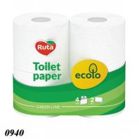 Туалетний папір Рута Ecolo 4 шт двошаровий (0940)