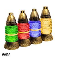 Свічка лампадка скло з камінчиками d 9 см h 18 см (0684)