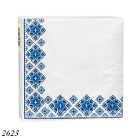 Серветка Марго Вишиванка Синя 50 шт двошарова  (2623)