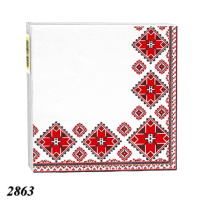 Серветка LaFleur Вишивка червона 16 шт двошарова (2863)