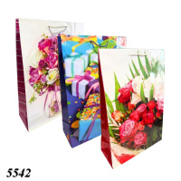 Пакет паперовий подарунковий Квіти 30х40 см (5542)
