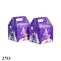 Новорічна коробка Куб фіолетовий 800 гр (2713)