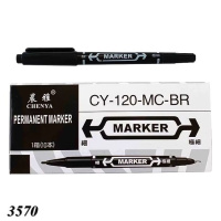 Маркер перманентний двосторонній 0.5-1 мм Чорний (3570) Маркер перманентний двосторонній 0.5-1 мм Чорний (3570)