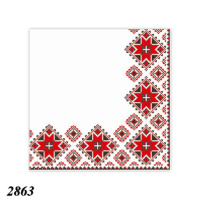 Серветка LaFleur Вишивка червона 16 шт двошарова (2863)
