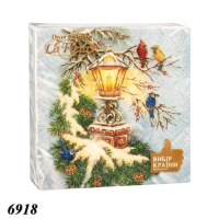 Новорічні серветки LaFleur "Ліхтар і птахи" (6918)