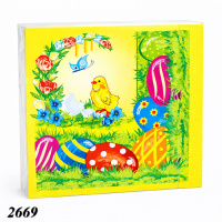 Серветка Великодня Допитливе курча тришарова (2669)