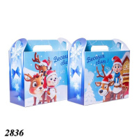 Новорічна коробка Саквояж з ручками Олені 1500 гр (2836)