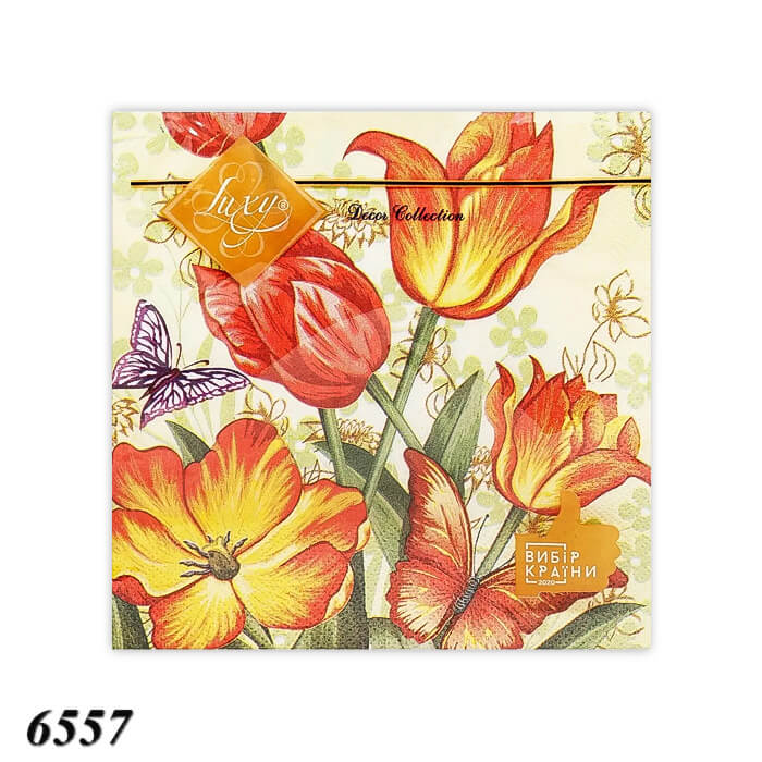 Серветка Luxy Аромат тюльпанів 18 шт тришарова Серветка Luxy Аромат тюльпанів 18 шт тришарова