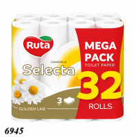 Папір туалетний тришаровий Ruta Selecta 32 рулони (6945)