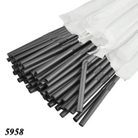 Соломка в індивідуальній упаковці d5 210 мм 200 шт Чорна (5958)