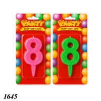 Свічка тортова цифра 8 Кольорова (1645)
