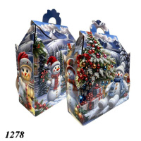 Новорічна коробка Сніговики 1000 гр (1278)