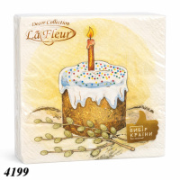 Пасхальні серветки Luxy Вербовий букет 33х33 20 шт. (4199)