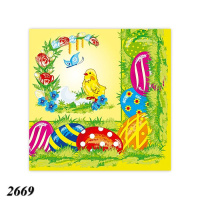 Серветка Великодня Допитливе курча тришарова (2669) Серветка Великодня Допитливе курча тришарова (2669)