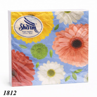 Серветка Sharm Квіти різнокольорові 20 шт двошарова (1812)