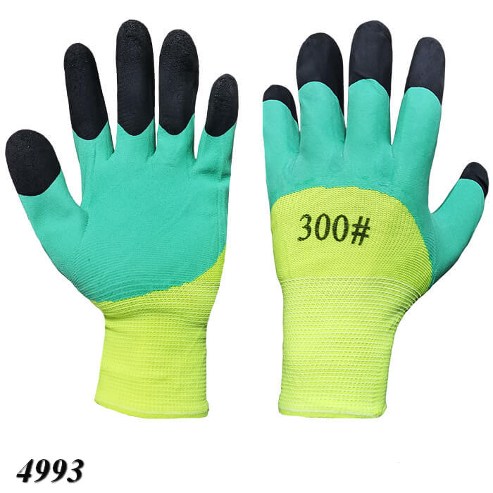 Рукавиці робочі нейлонові з спіненим латексом Зелений  Рукавиці робочі нейлонові з спіненим латексом Зелений