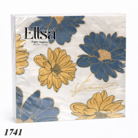 Серветка Ellsa Жовті та блакитні квіти 20 шт двошарова (1741)