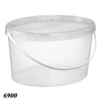 Відро харчове овальне з кришкою 5 л Прозоре (6900)