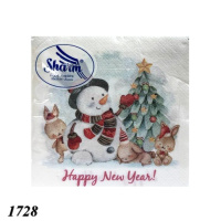 Серветка Sharm Сніговик і зайчик 20 шт двошарова (1728)