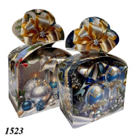 Новорічна коробка Ялинкові прикраси 1000 гр (1523)