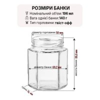 Банка скляна Медова 0.196 л Твіст 58 мм (6855)