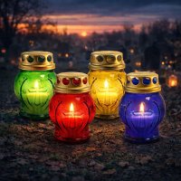 Свічка лампадка скло d 6.5 см h 9.5 см (2629)