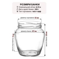 Банка скляна 0.72 л Твіст 82 мм (6854)