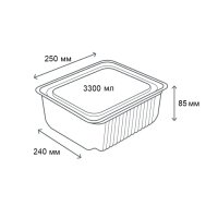 Одноразовий контейнер ПС 55 з кришкою 3300 мл (2945)