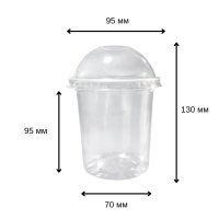 Стакан з купольною кришкою з отвором 280 мл (3412)