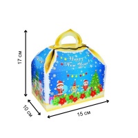 Новорічна коробка Скриня синя 800 гр (6204)