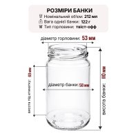 Банка скляна 212 мл Твіст 53 мм (0477)