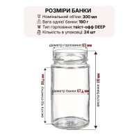 Банка скляна 0.300 л Твіст DEEP 63 мм (3551)