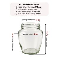 Банка скляна глечик 0.314 л Твіст 63 мм (3349)