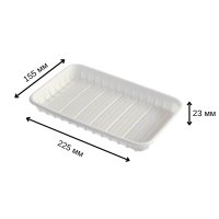 Тарілка одноразова прямокутна 155х225 мм (3344)