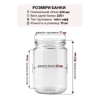 Банка скляна 0.420 л Твіст 77 мм (2436)