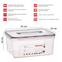 Контейнер харчовий герметичний з ручкою Ubox 10 л (4401)