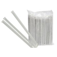 Соломка в індивідуальній упаковці d5 210 мм 200 шт Біла (0886)