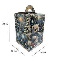 Новорічна коробка Блакитна 1000 гр (2391)