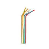 Соломка з вигином d5 210 мм 200 шт кольорова (0239)