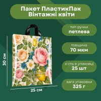 Пакет ПластикПак Вінтажні квіти 25х30см (4213)