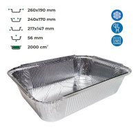 Контейнер алюмінієвий LF-864 прямокутний 2000 мл (8313)