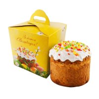 Коробка для паски Жовта 16х16х18 см (3178)