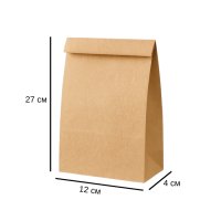 Пакет саше паперовий бурий 12х27х4 см 100 шт (9464)