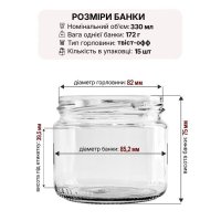 Банка скляна 330 мл Твіст 82 мм (1147)