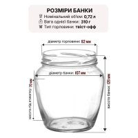 Банка скляна 0.72 л Твіст 82 мм (6854)