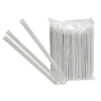 Соломка в індивідуальній упаковці d5 210 мм 200 шт Біла (0886)